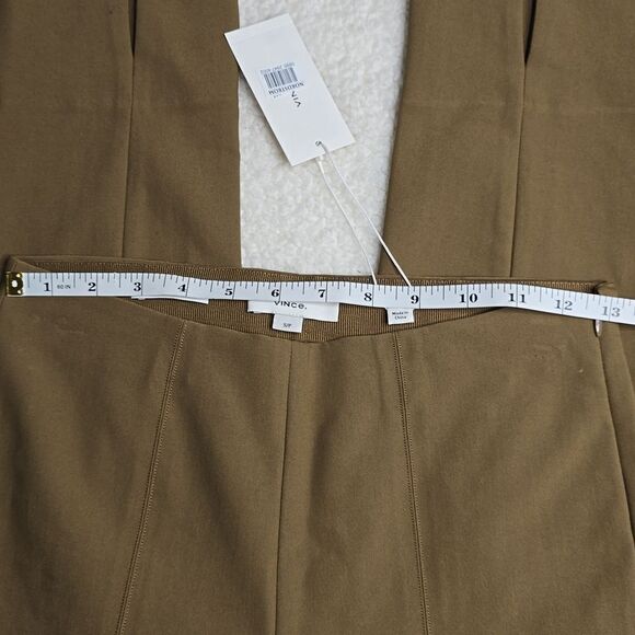 746 NWT Vince Italian Cotton-Blend Stitch-Front Seam Legging Color: oak wood SM - Picture 6 of 8